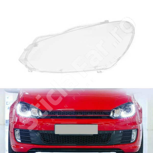 Sticla far stanga compatibil cu VW Golf 6 2008-2013