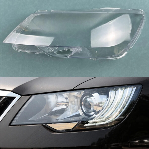 Sticla far stanga compatibil cu Skoda Superb 2 facelift 2013-2015